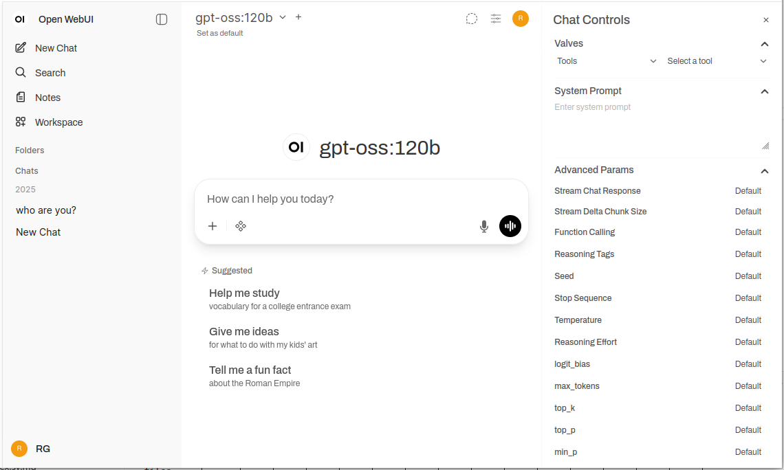 open webui llm parameters