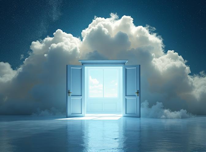 Shop door in the cloud