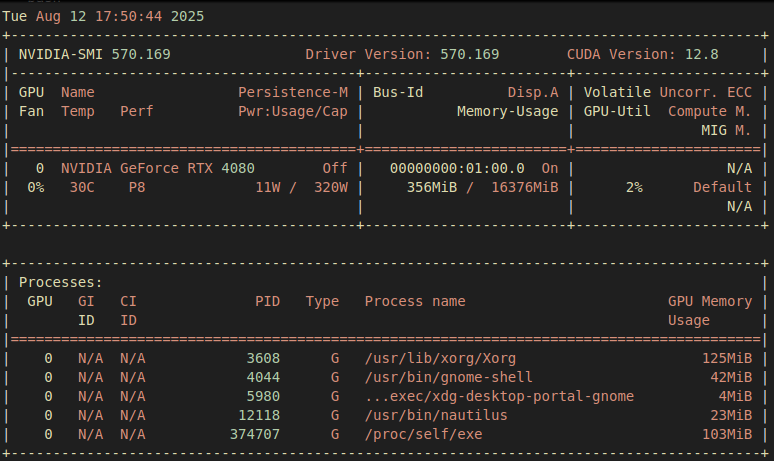 nvidia smi スクリーンショット - LinuxでのGPU監視